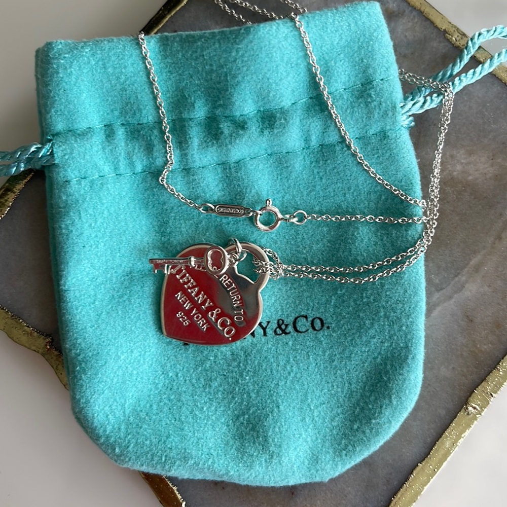 Heart Tag Key Pendant, Silver